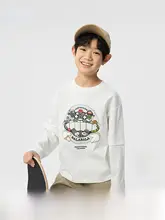 デザイナーコラボの男の子用Tシャツ【春秋用・極上の柔らかさ・重ね着スタイル】（セットアップ対応）