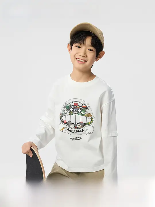 デザイナーコラボの男の子用Tシャツ【春秋用・極上の柔らかさ・重ね着スタイル】（セットアップ対応）