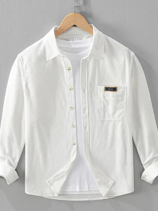 長袖コーデュロイシャツ【春秋用・ゆったりフィット・男性用・カジュアル】