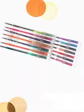 ボールペン ゲルインキ ノック式 透明軸 カラーインク 細字 極細 なめらかな書き心地 「Livework」