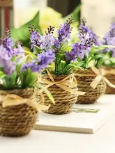 ミニラベンダー造花 13cm【精緻な草素材・インテリア用・デコレーションセット】
