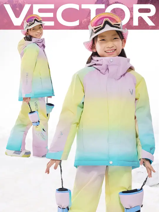 VECTOR 子供用で防風機能付きスキーウェア【加厚・保温・男女兼用】（セットアップ対応）
