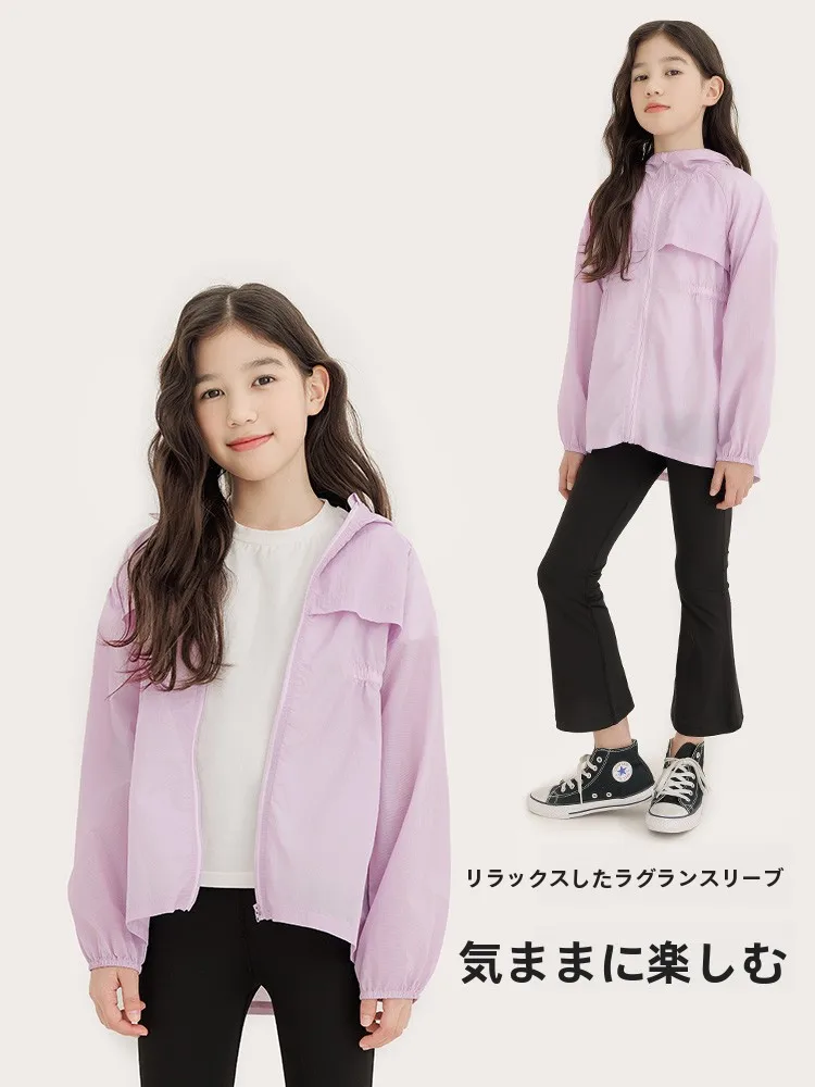 女の子用フード付き防晒ジャケット：UPF50+対応の夏用パーカーの実用性と選び方