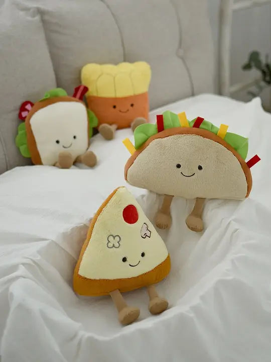 サンドイッチ型クッション【ピザデザイン・フラフープ付き・子供部屋・プレゼント用】
