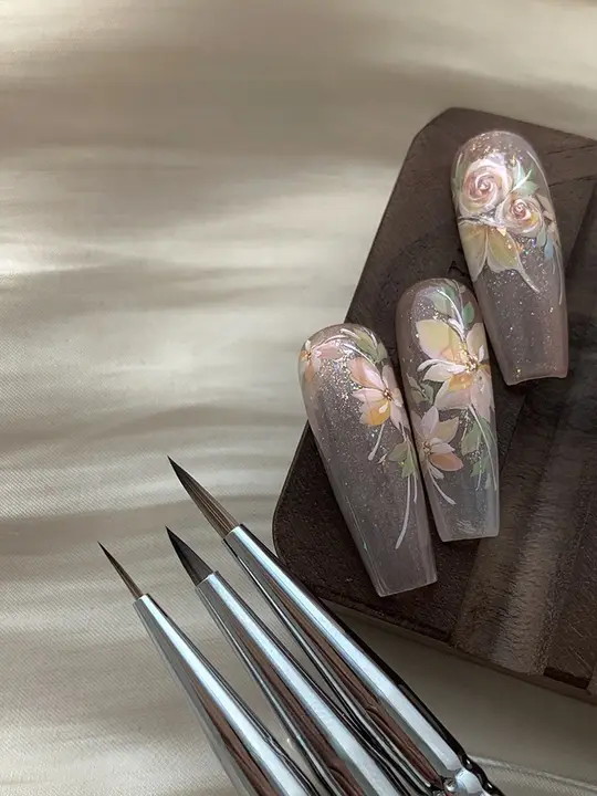 1CM2 ネイルアート彩色筆【細密デザイン・木製・セット】