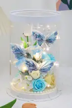 記念日向け DIY 蝶の造花ギフトボックス【お金の花・手作り材料セット・女性への誕生日プレゼント】