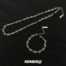 色褪せないチタン製メンズネックレス【クールデザイン・アンクレット型・ストリートファッション】