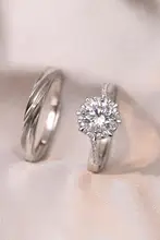 星織デザインのリアルな結婚指輪【男女兼用・手元調整可能・ウエディング用】（セットアップ対応）