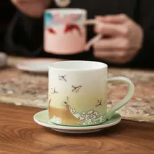 ユニークデザインの陶器製マグカップ【オフィス用・大きめサイズ・カフェスタイル】