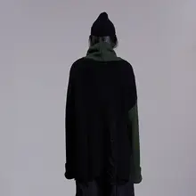 個性的なデザインのメンズニットセーター【冬用・オーバーサイズ・ハイネック・配色】