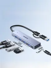 Type-Cハブ USB3.0 給電対応 4-in-1 拡張アダプタ 延長ケーブル ノートパソコン デスクトップ PC周辺機器