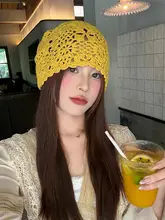 透かし編みニットキャップ【女性用・ベーシックデザイン・スタイリッシュ】