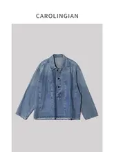 シンプルでスタイリッシュなデニムシャツ【女性用・上品なデザイン】