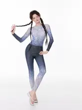 UVカット速乾トライアングルワンピース水着【長袖・長パンツ・ビーチリゾート用】