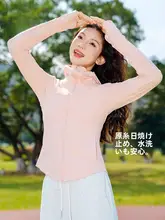 Camel 日焼け防止衣 女性用 軽量アウター ひんやり速乾 通気性あり スリム ショート