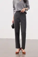 秋冬用 毛混素材のストレートパンツ【通勤スタイル・きちんと感】