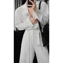セットアップ 3点セット レディース シャツ ベルト カーブパンツ 襟元フラワーモチーフ ゆったりシルエット 着回し 夏