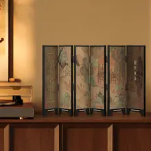 中国風デスクトップ用屏風飾り【ランティン集序・書道アート・リビング・玄関用】