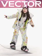 VECTOR 子供用スキーウェア【防水・厚手・スノーボードオーバーオール・男女兼用】（セットアップ対応）