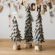 木製クリスマスツリー デスクトップ飾り【アメリカンスタイル・雰囲気作り】