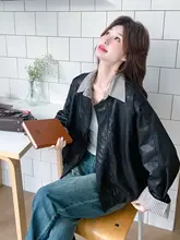 ビンテージ風ストライプ切り替えショートジャケット【レディース・ゆったりシルエット・ファッション】（セットアップ対応）