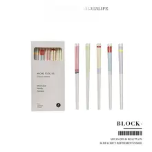 高級陶器製抗菌防カビ箸【高温耐性・和風・ツートンカラー】