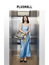 春用Vネックウエストタイトキャミソールドレス【光沢感のあるアセテート混合サテン】