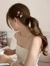 サイドドットデザインのボールバンスクリップ【前髪用・女性・夏用】
