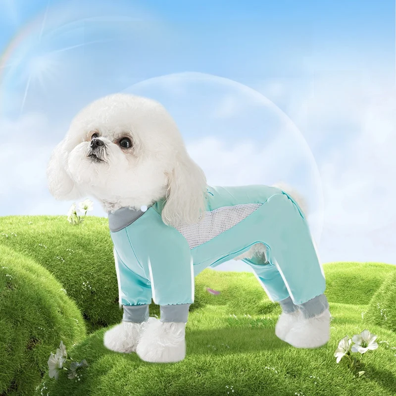 犬の夏用服 通気性と防晒機能が実証されたリード対応薄手衣