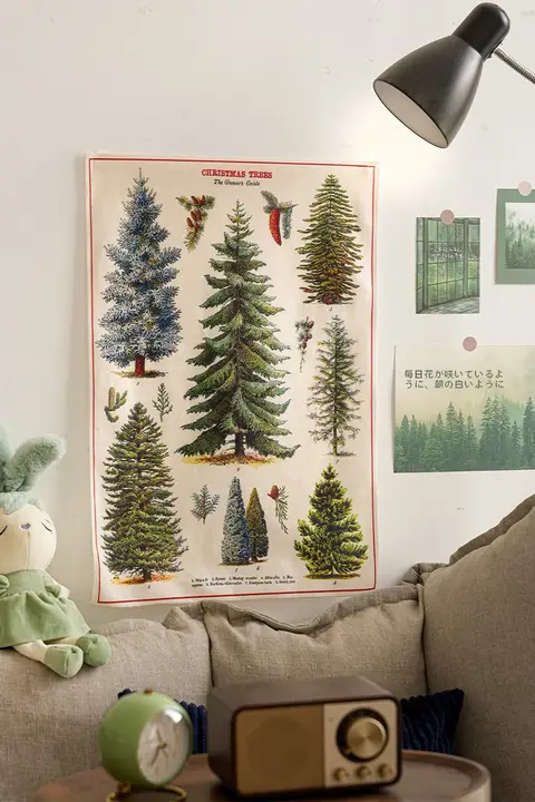 北欧風の松のリトグラフ【インテリア装飾・マグネット式・カフェや民宿に最適】