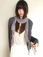 紫色シルクスカーフ【薄手・高級感・レースデザイン・ロングタイプ】
