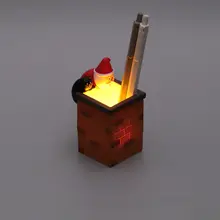 クリスマスライト付きサンタの煙突ペンスタンド【樹脂製・可愛い飾り】