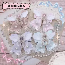 手作りの可愛らしいロリータデザイン ヘアクリップ【ハートとクリスタル付き・ウイングデザイン】