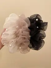 極上の柔らかさのメッシュヘアゴム【低いポニーテール用・エレガントスタイル】