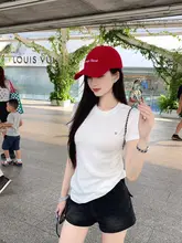 笑顔マスクtシャツ 半袖 インナー レディース 春の新作 基本スタイル ユニバーサル