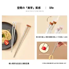 抗菌機能付き 高級合金製おしゃれな携帯用箸【防カビ・かわいいデザイン】