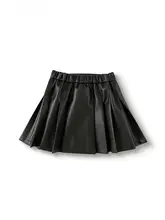 女児用 フェイクレザー ノースリーブプリーツスカート【春秋用・かわいいデザイン】（セットアップ対応）