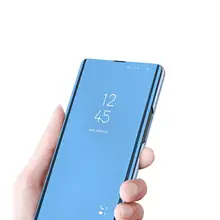 iPhone用透明ミラー付きレザーケース【フリップ式・フルカバー・超薄型】