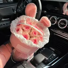 かわいいラビットイヤーローズブーケ【アートフラワー・ギフト向け・お誕生日用】