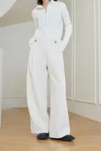 SUNYVONNE 厚手コーデュロイ高腰ワイドパンツ【ダークデザイン】