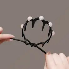 珠珠デザインの波浪ヘアバンド【高めのトップ・ふんわりボリューム】