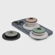 折りたたみ式レザー製スマートフォンスタンド【マグネット吸着・個性的デザイン・牛革】