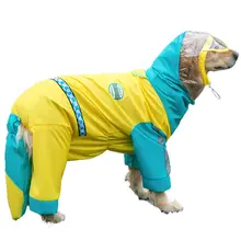 hipidog 犬用レインコート 大型犬用 四脚タイプ 全身カバー 防水 バイカラー