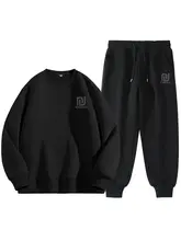 秋用 メンズパーカーとパンツ【ゆったりしたデザイン・スウェット・トレーニング用】（セットアップ対応）