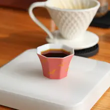 エレガントな薄紅色中式復古デザインの陶製コーヒーカップ【ハンドドリップ対応・高級感・家庭用・オフィス用】