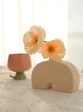 MUSe Garden シンプルな粗陶製アーチ型小花瓶【香薰用・マット仕上げ】