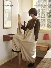 春季用コットンリネンサロペットパンツ【ゆったりシルエット・女性用】