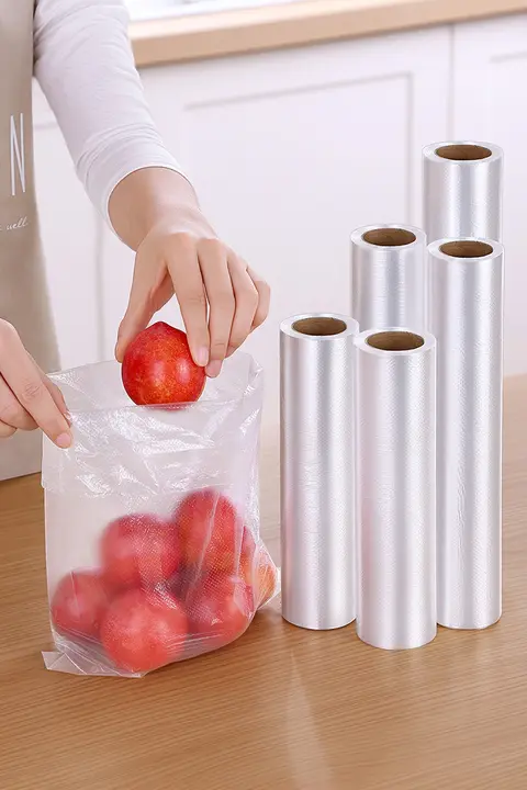 使い捨て保存袋 家庭用 食品グレード 平口 厚手 プラスチック封入袋 冷蔵庫用 食品袋