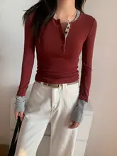 コーヒーカラーのカラーコンビネーション の重ね着トップス【長袖・スタイリッシュ・美ライン効果・秋冬用】（セットアップ対応）