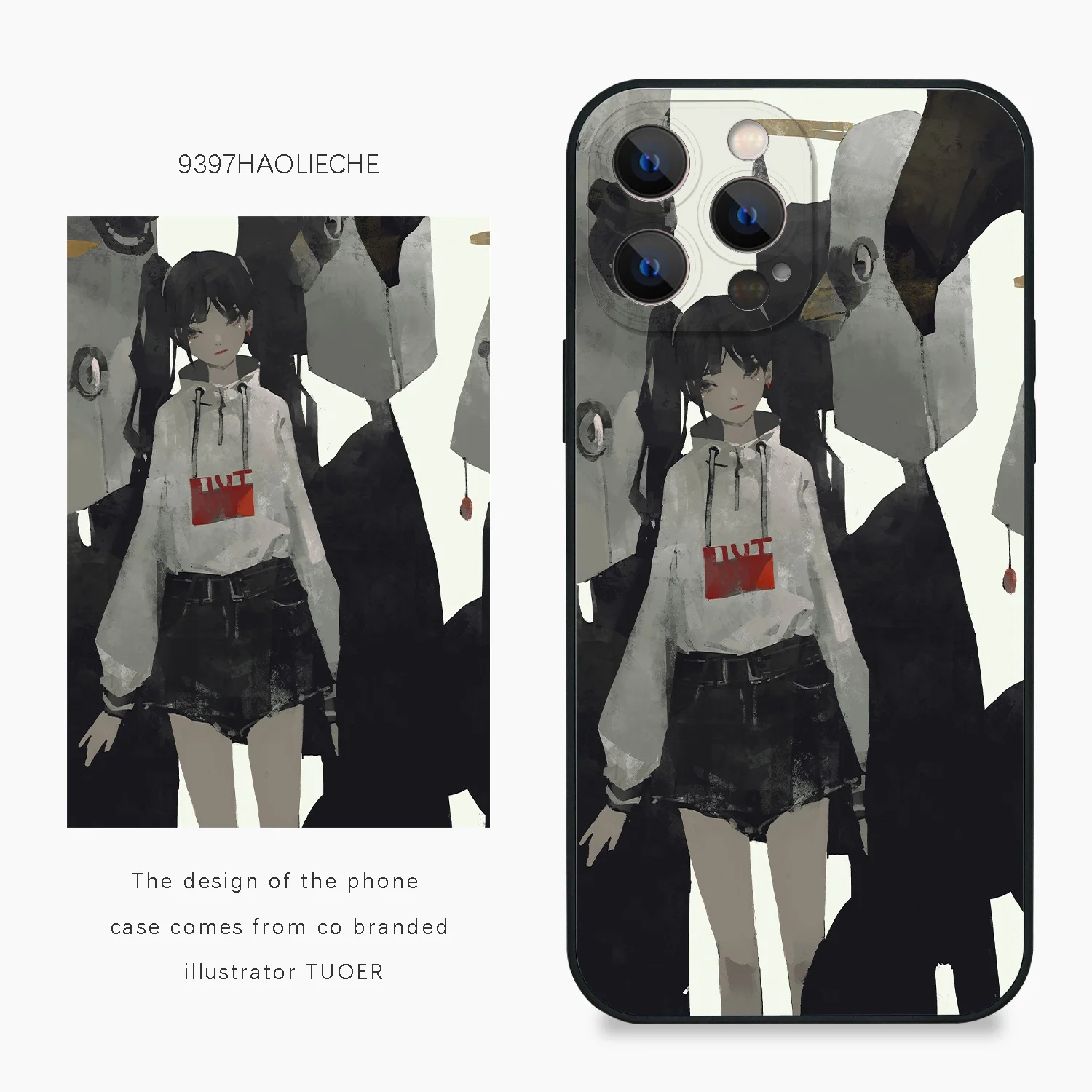 イラストレーターとのコラボスマホケース：9397号列车のアートデザインが特徴
